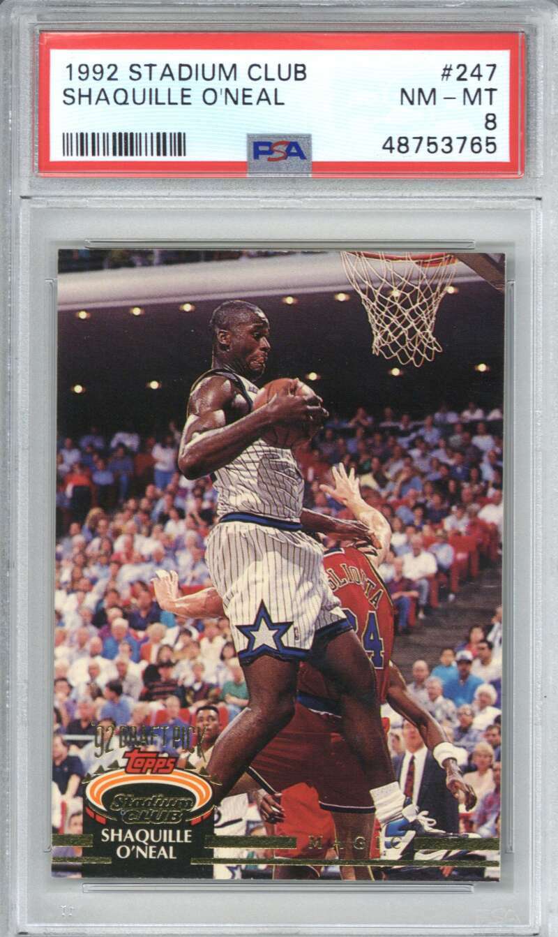 1992 Stadium Club 247 Shaquille O'Neal PSA 8