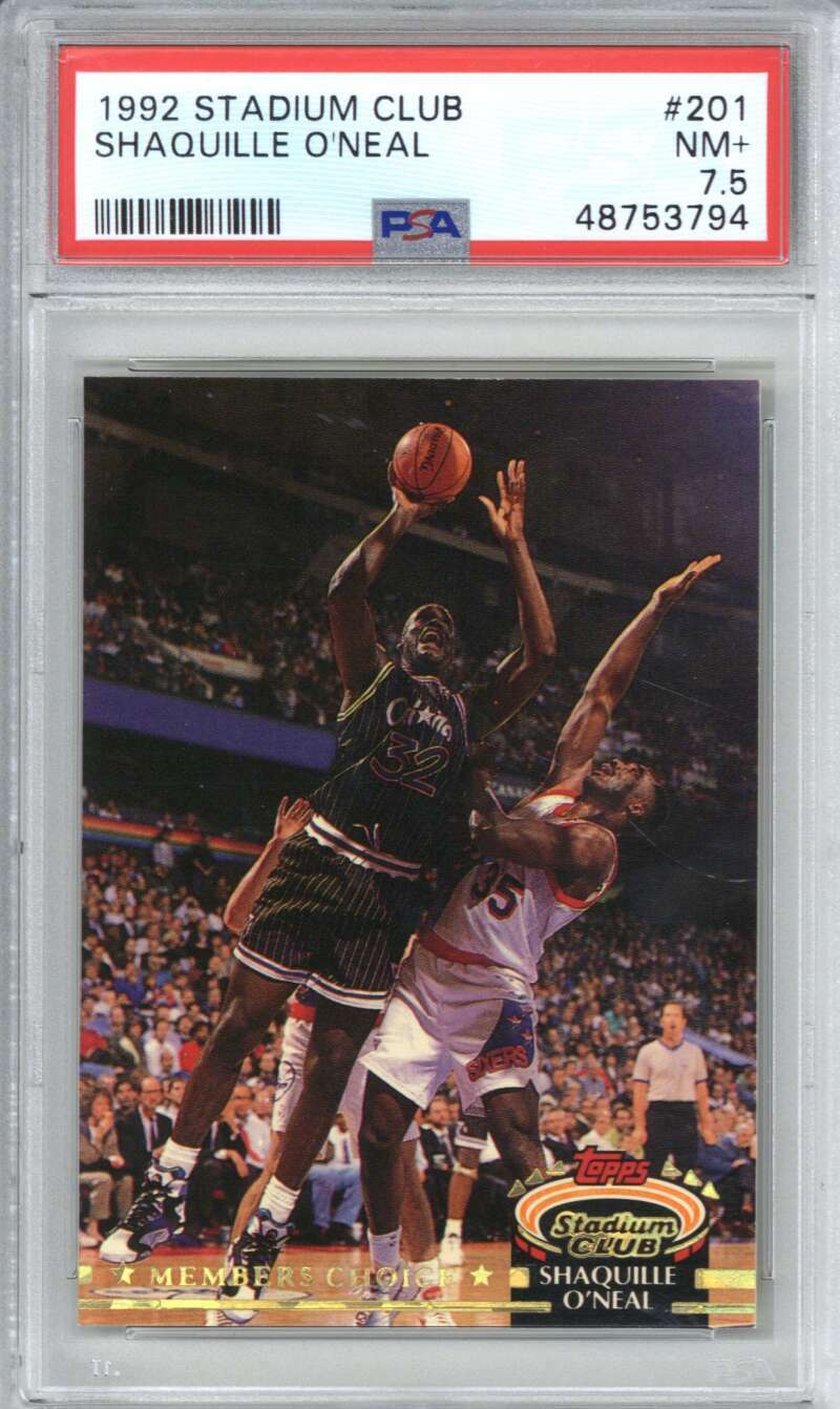 1992 Stadium Club 201 Shaquille O'Neal PSA 7.5
