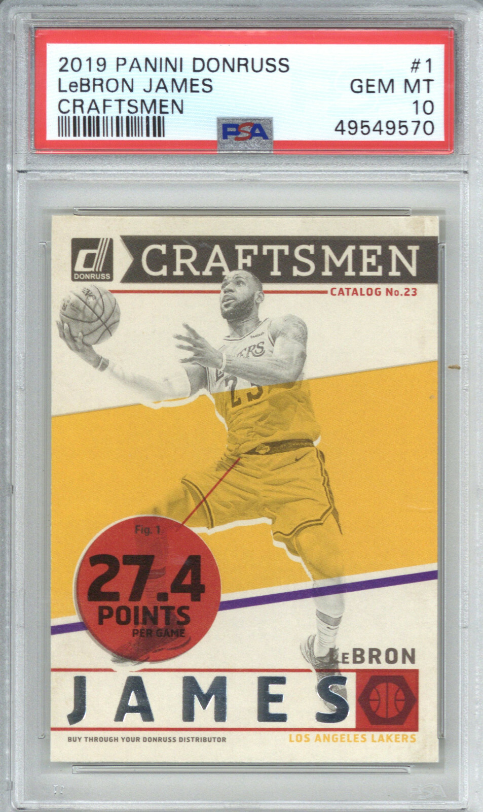 2019 Panini Donruss Craftsmen 1 LeBron James PSA 10