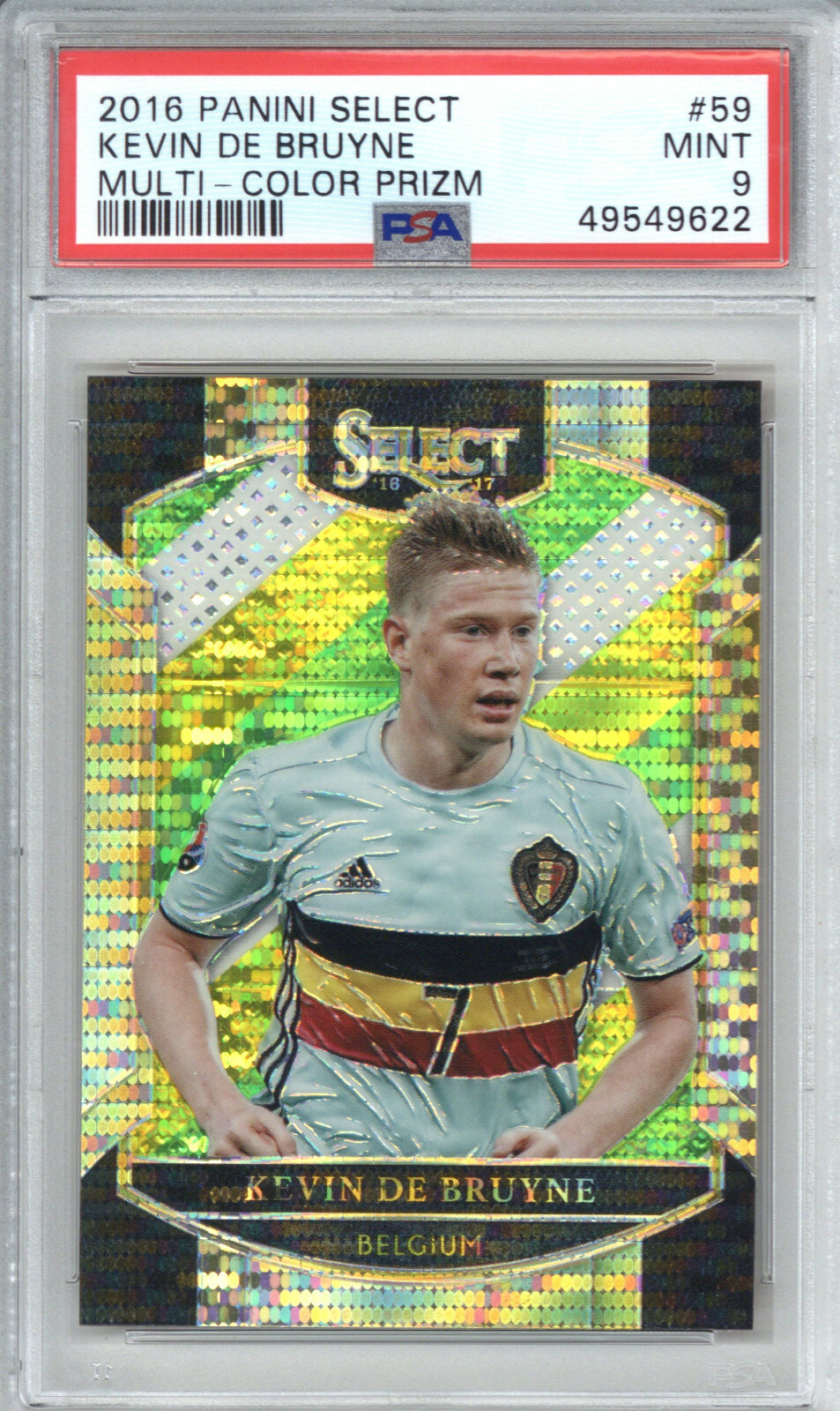 2016 Panini Select 59 Kevin de Bruyne Multi-Color Prizm PSA 9