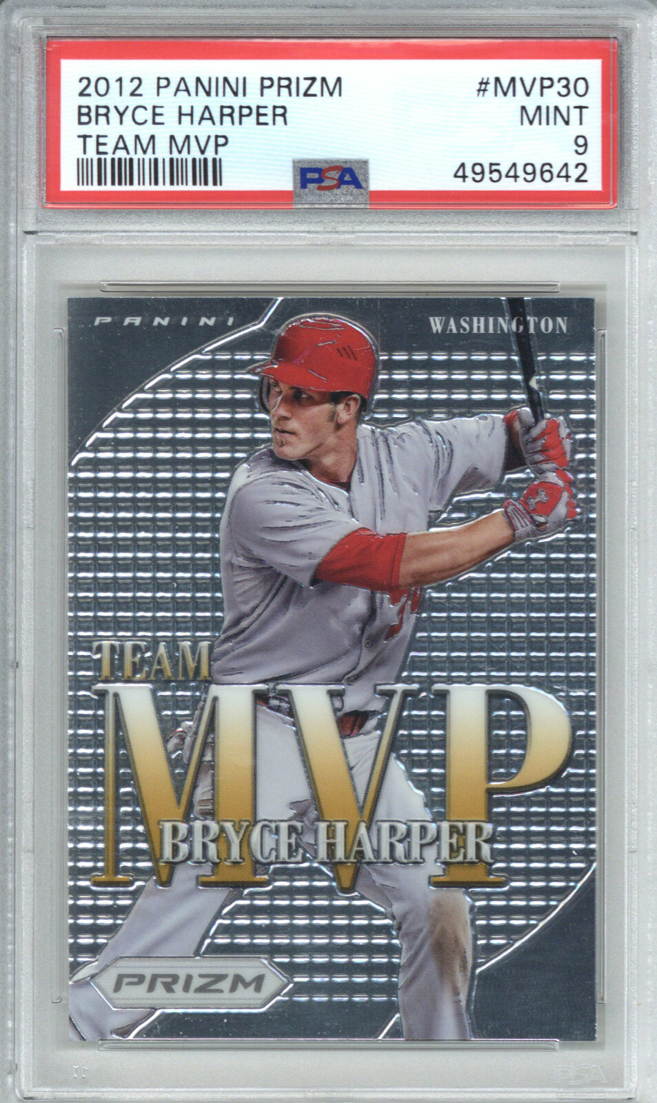 2012 Panini Prizm Team MVP MVP30 Bryce Harper PSA 9