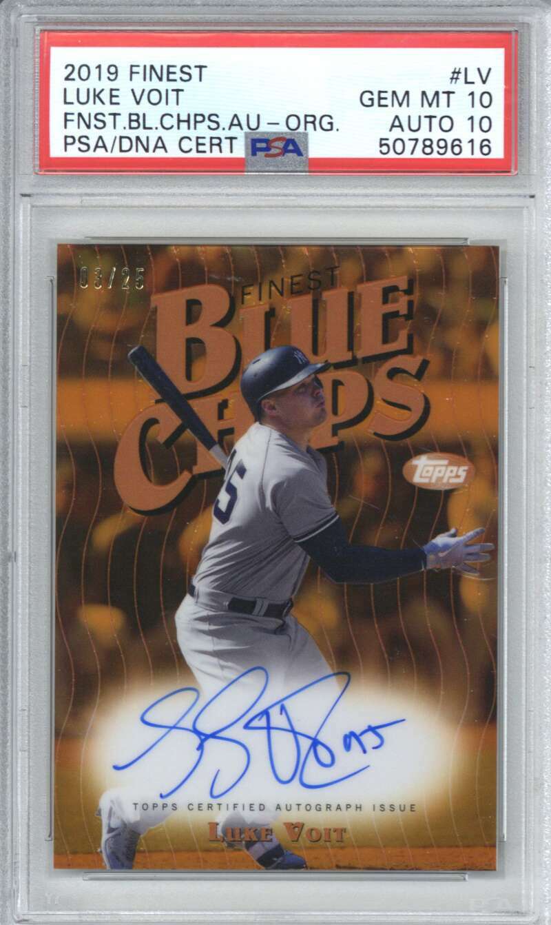 2019 Finest LV Luke Voit Finest Blue Chips Auto Orange /49 PSA 10 10
