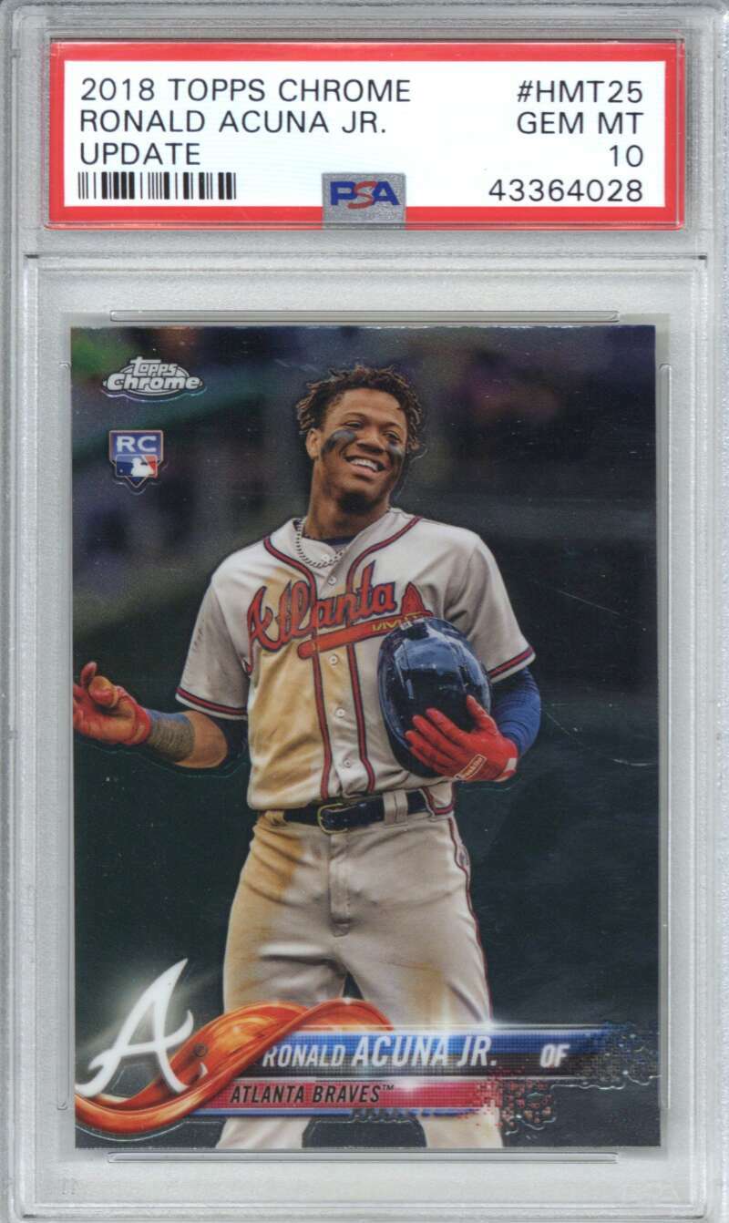 2018 Topps Chrome Update HMT25 Ronald Acuna Jr. PSA 10