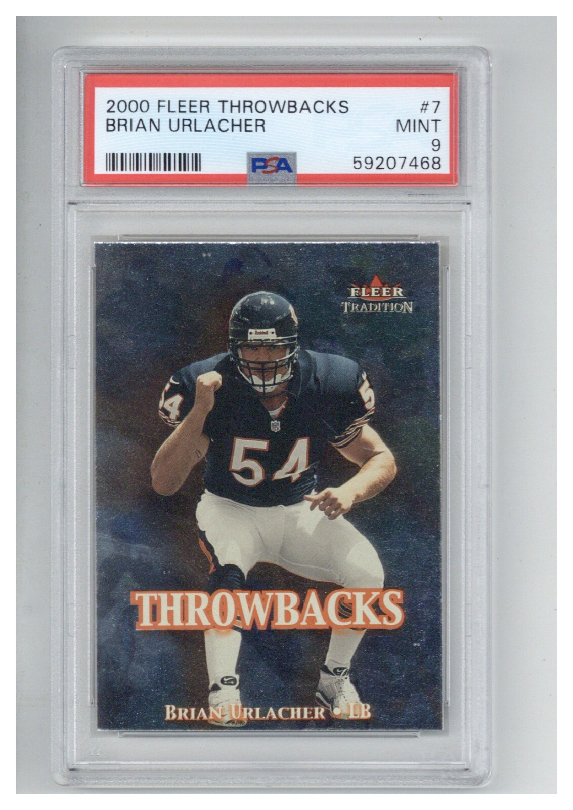 2000 Fleer Throwbacks 7 Brian Urlacher PSA 9