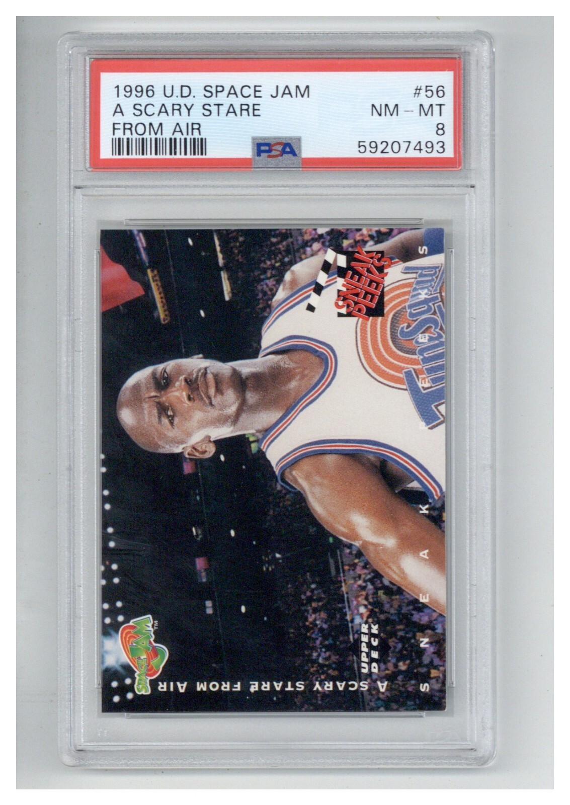 1996 Upper Deck Space Jam 56 A Scary Stare From Air PSA 8