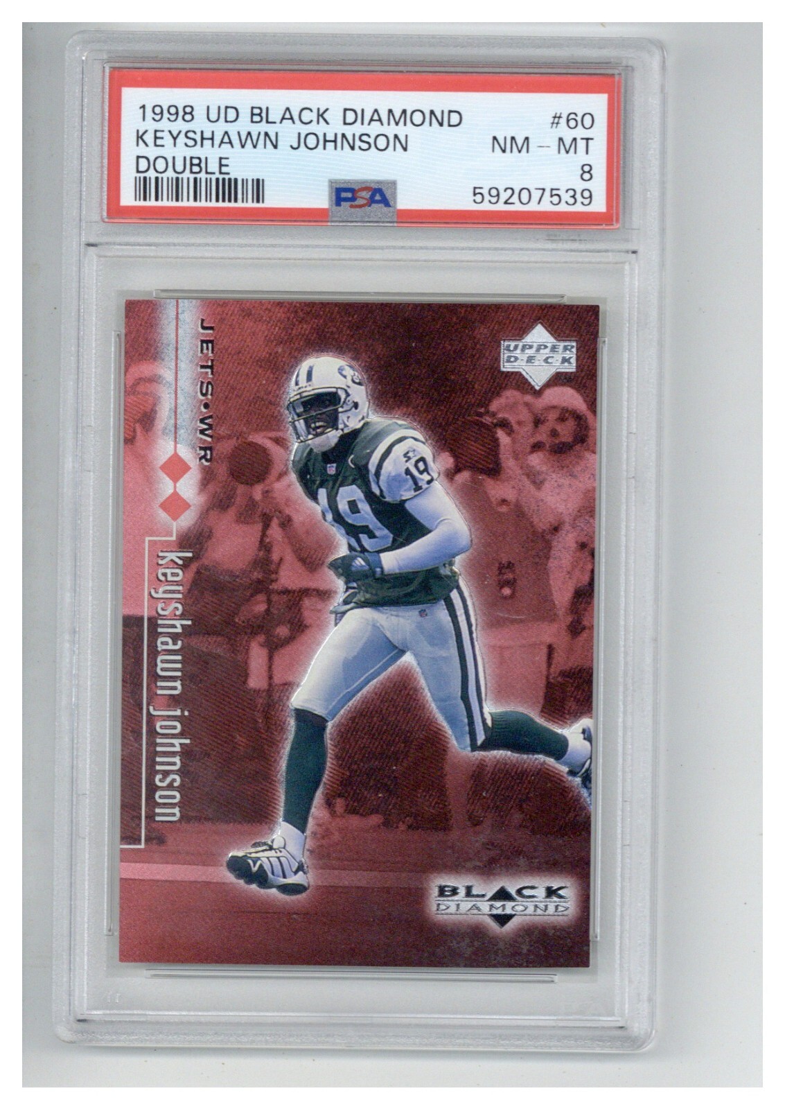 1998 Upper Deck Black Diamond 60 Keyshawn Johnson Double PSA 8
