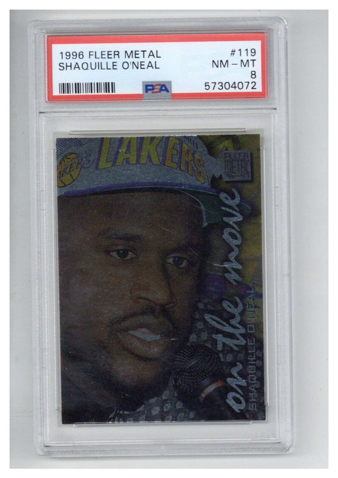 1996 Metal 119 Shaquille O'Neal PSA 8