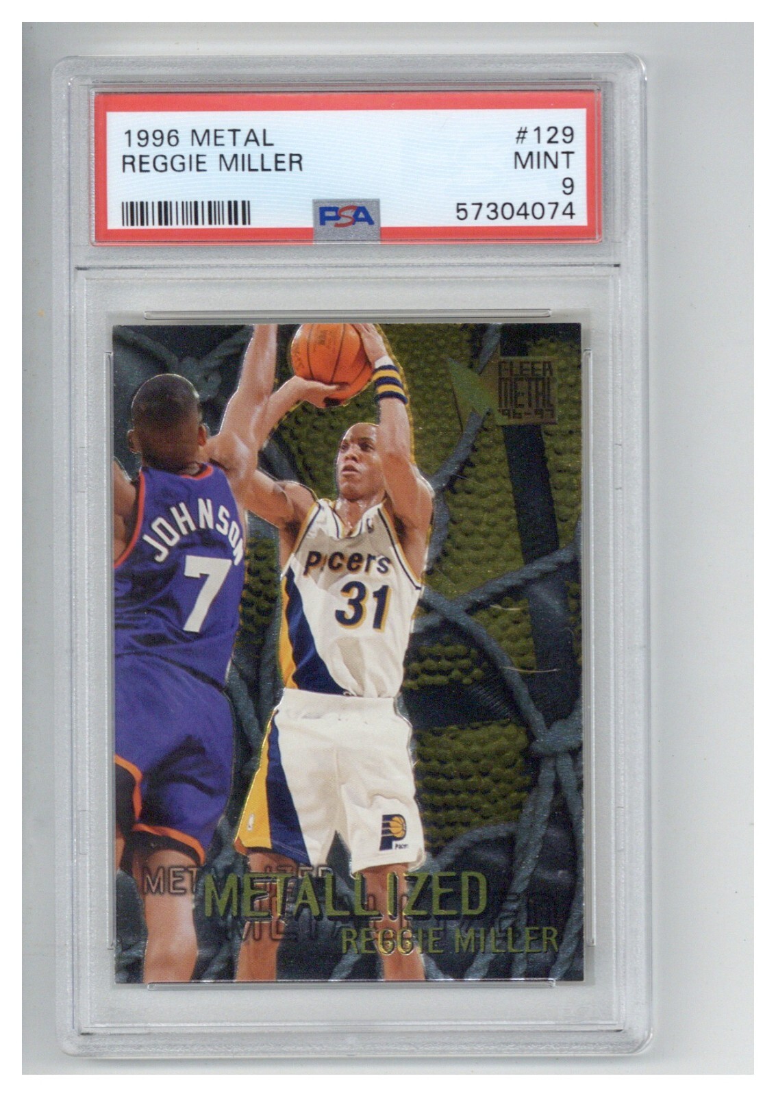 1996 Metal 129 Reggie Miller PSA 9