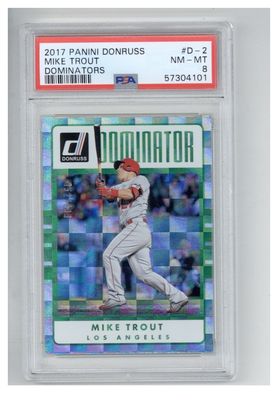 2017 Panini Donruss Dominators D-2 Mike Trout /999 PSA 8
