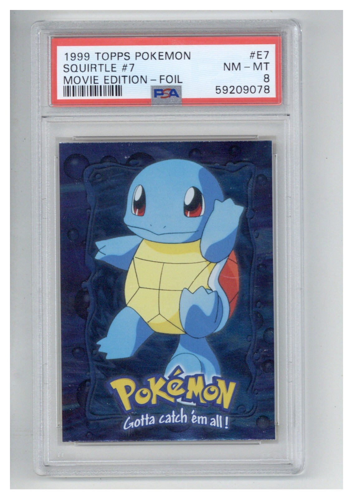 1999 Topps Pokemon the Movie Edt E7 Squirtle #7 Foil PSA 8