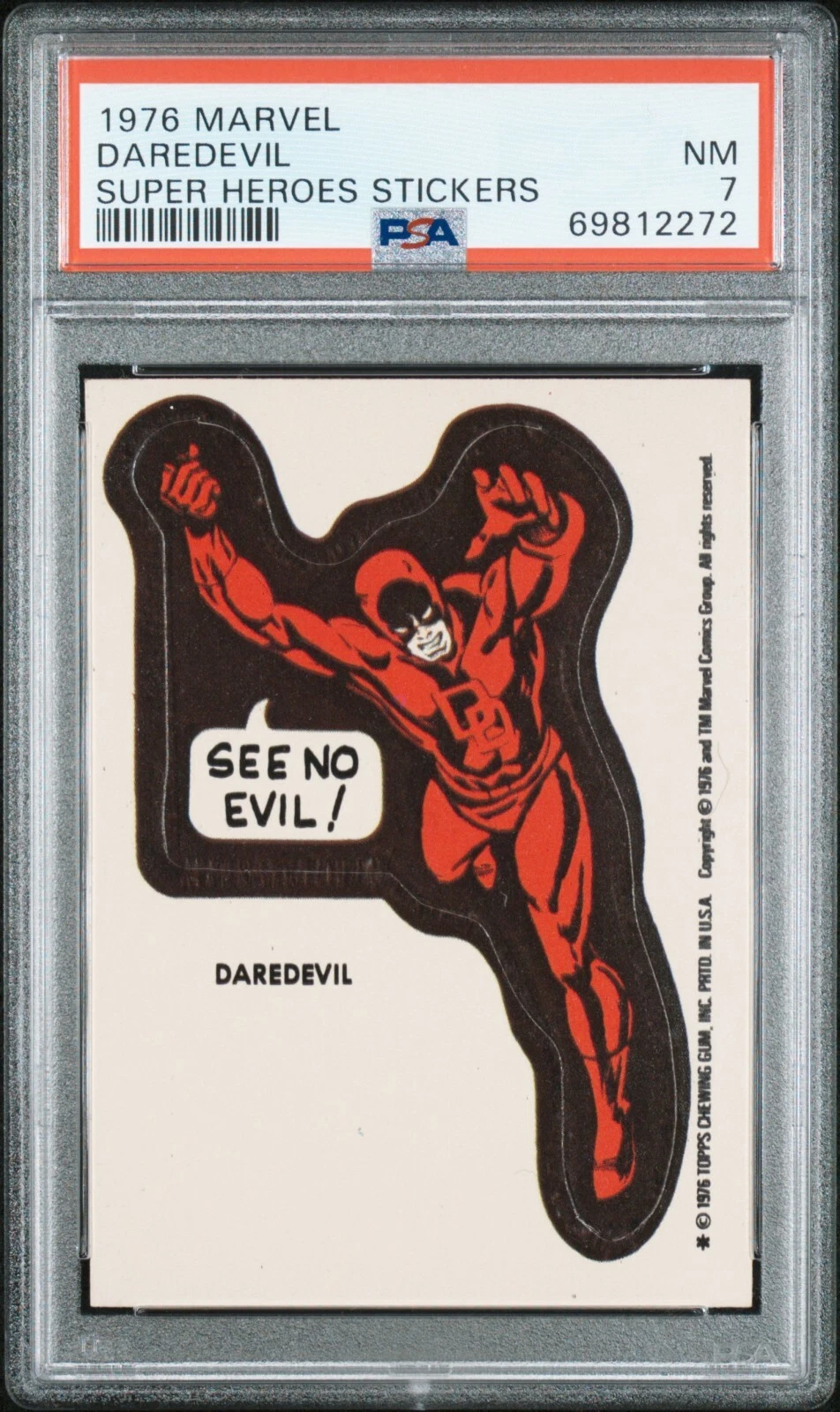 1976 Marvel Super Heroes Stickers Daredevil PSA 7