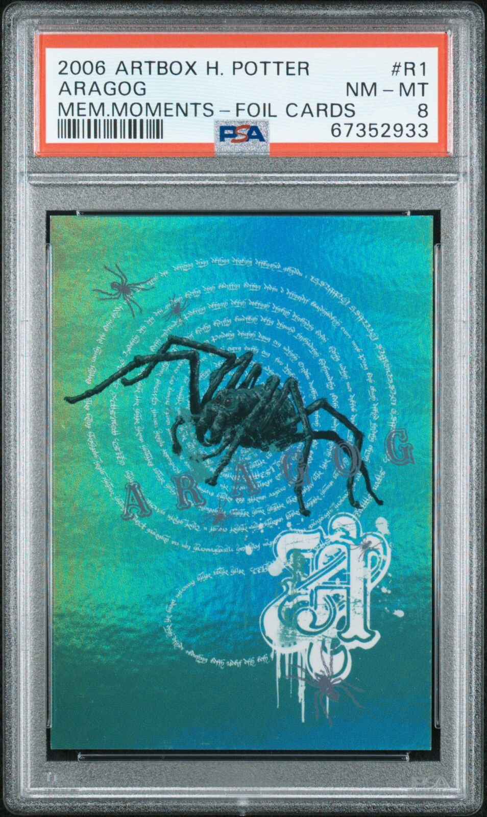 2006 ARTBOX HARRY POTTER MEMORABLE MOMENTS FOIL R1 ARAGOG PSA 8