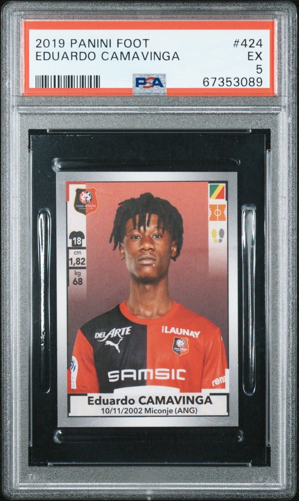 2019 Panini Foot Eduardo Camavinga PSA 5