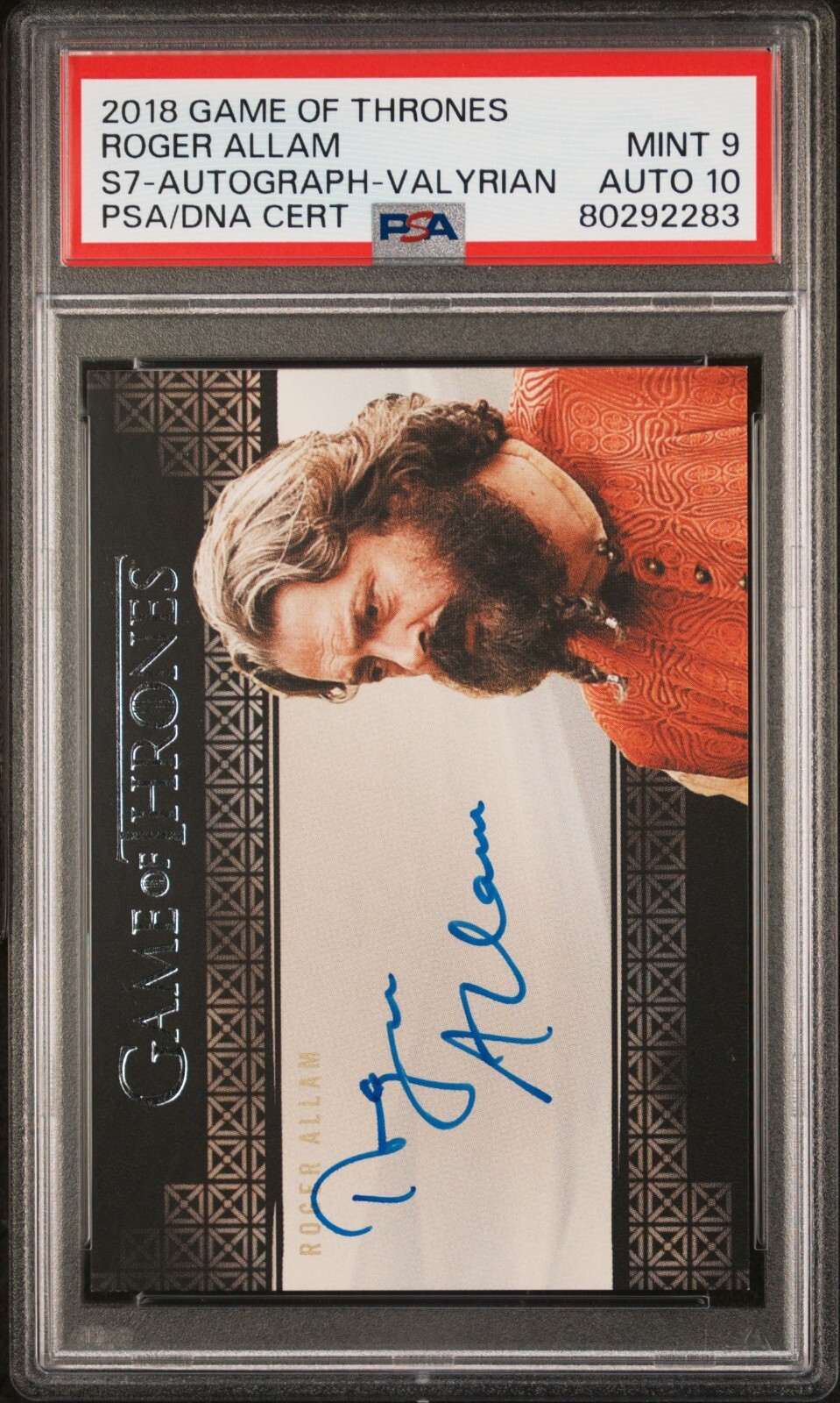 2018 GAME OF THRONES SEASON 7 AUTO ROGER ALLAM VALYRIAN PSA 9