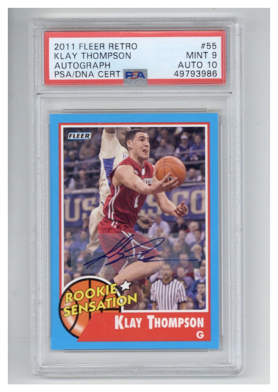 2011 Fleer Retro Klay Thompson Auto PSA 9 10