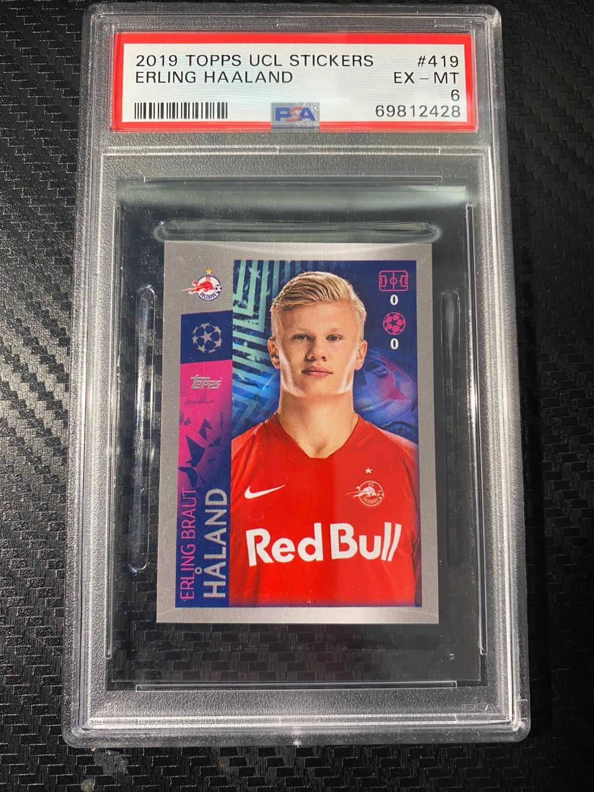 2019 Topps UCL Stickers Erling Haaland PSA 6