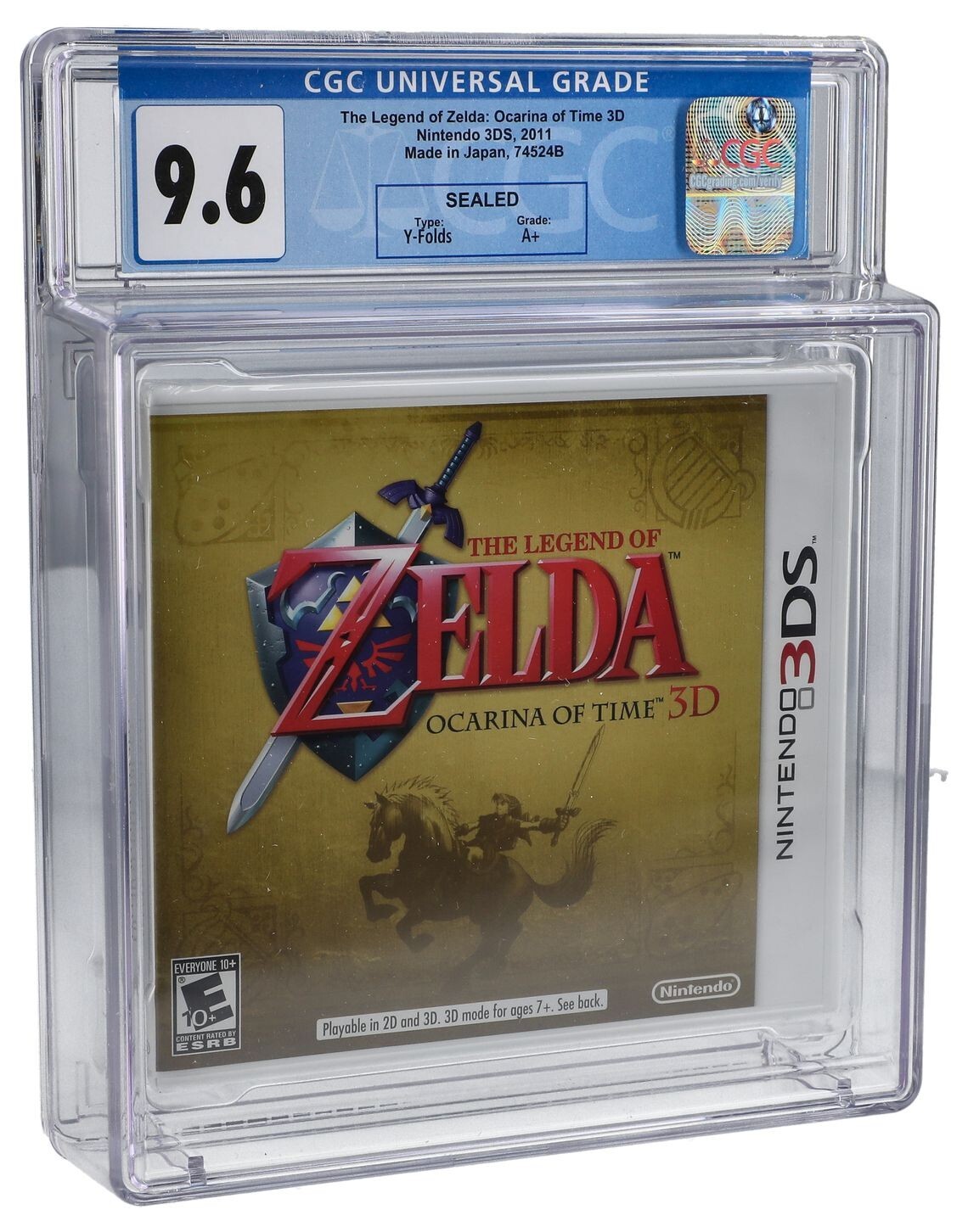 2011 Nintendo 3DS Legend of Zelda Ocarina of Time 3D CGC 9.6 A+