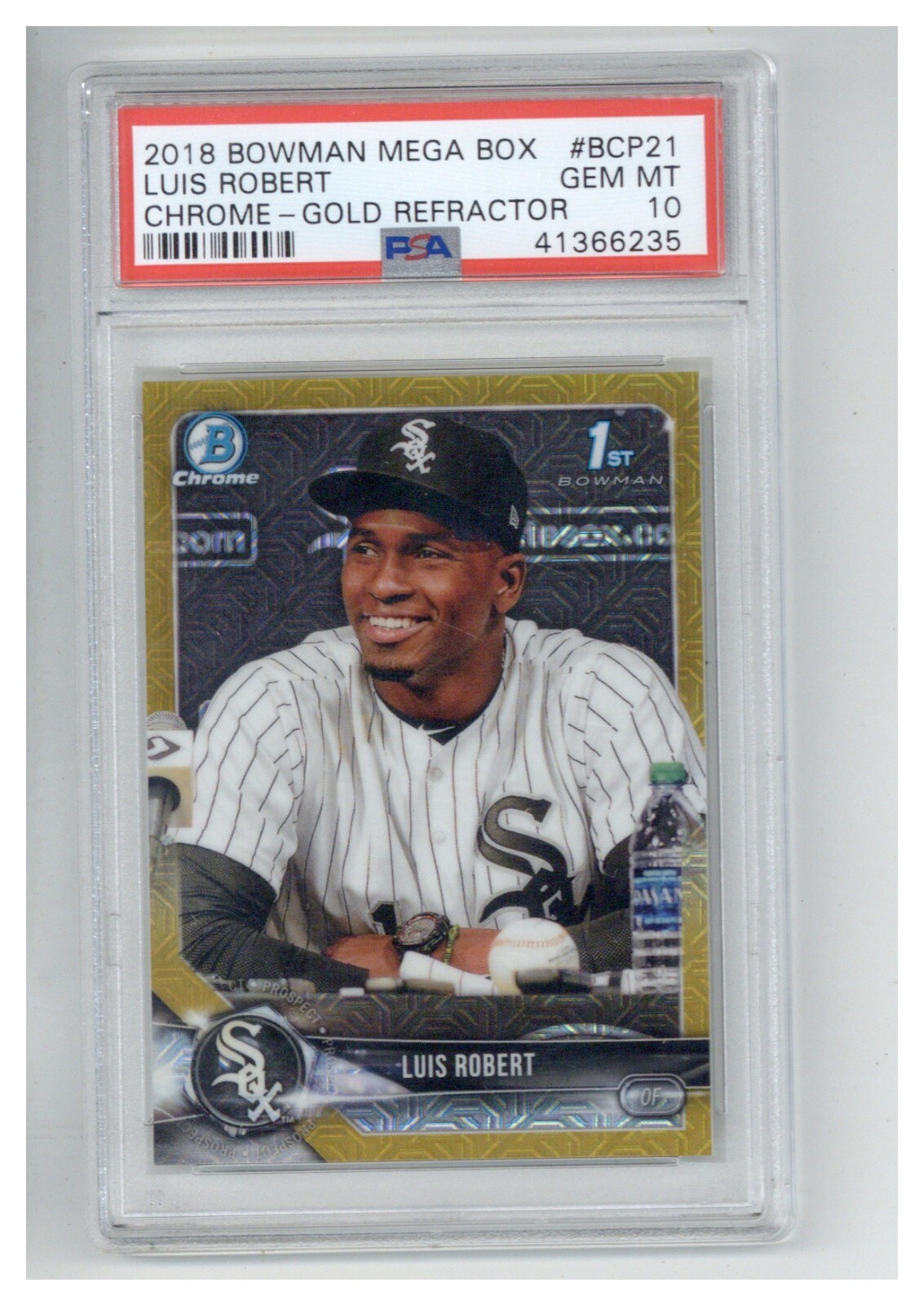 2018 Bowman Mega Box Luis Robert Chrome Gold Refractor /50 PSA 10