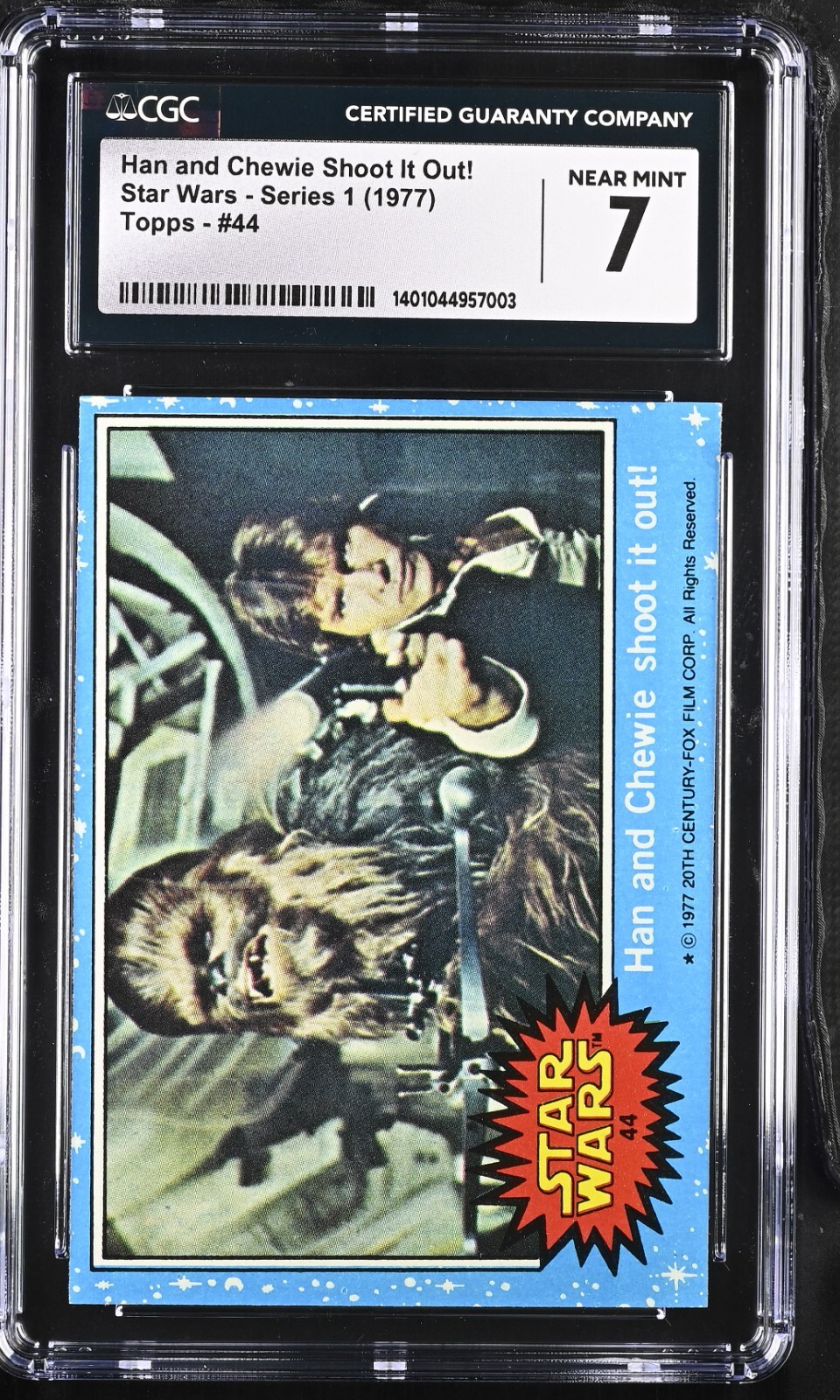 1977 TOPPS STAR WARS HAN AND CHEWIE SHOOT IT OUT #44 CGC 7