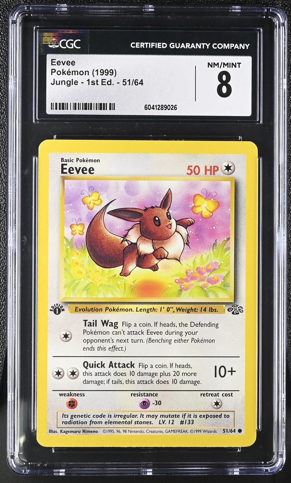 1999 Pokemon Jungle 1st Edition 51 Eevee 51 CGC 8