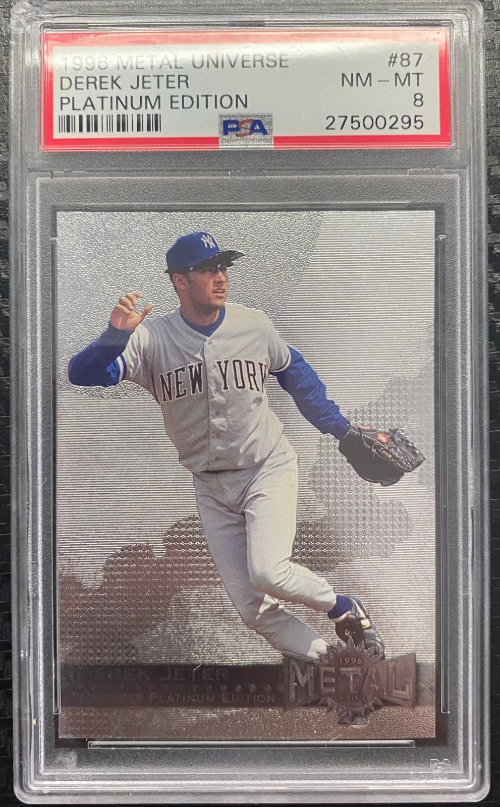 1996 Metal Derek Jeter Platinum Edition 87 RC Yankees HOF PSA 8