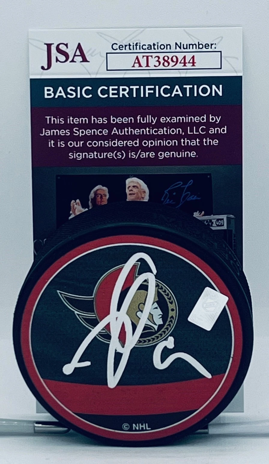 Josh Norris signed Ottawa Senators Reverse Retro Puck autographed #2 JSA