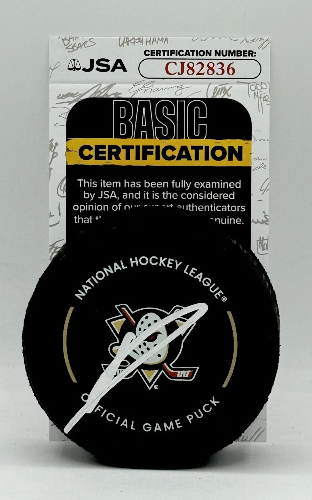 Lukas Dostal signed Anaheim Ducks Official Game Puck autographed JSA