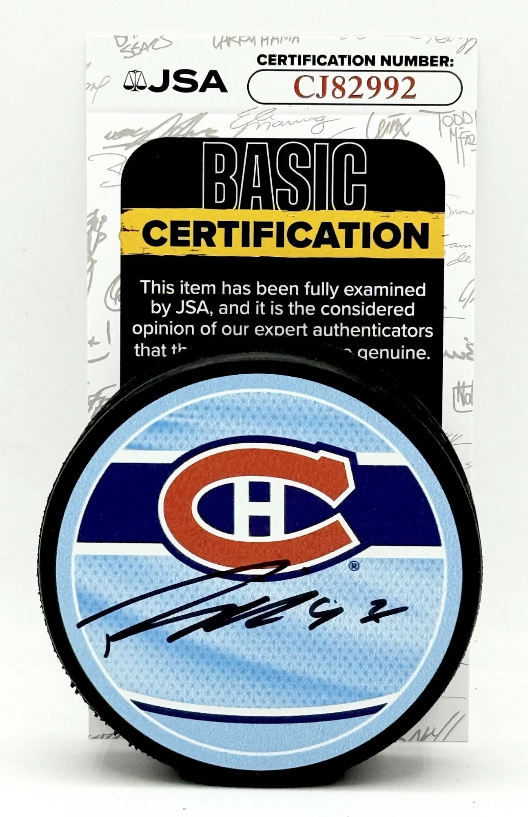 Patrik Laine signed Montreal Canadiens Reverse Retro Puck autographed JSA COA
