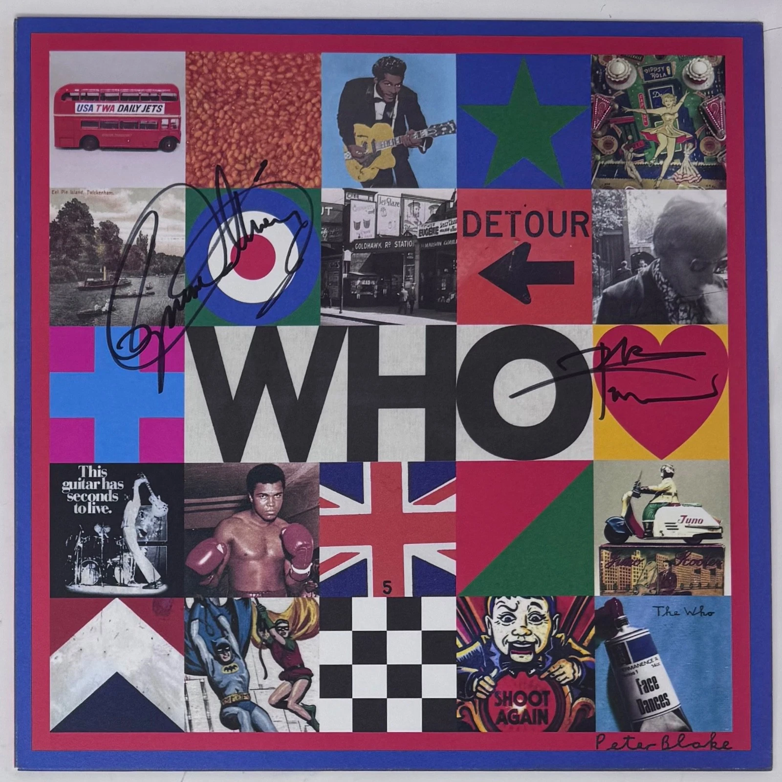 Roger Daltrey Pete Townshend THE WHO Signed Autograph Detour Vinyl Album BAS COA