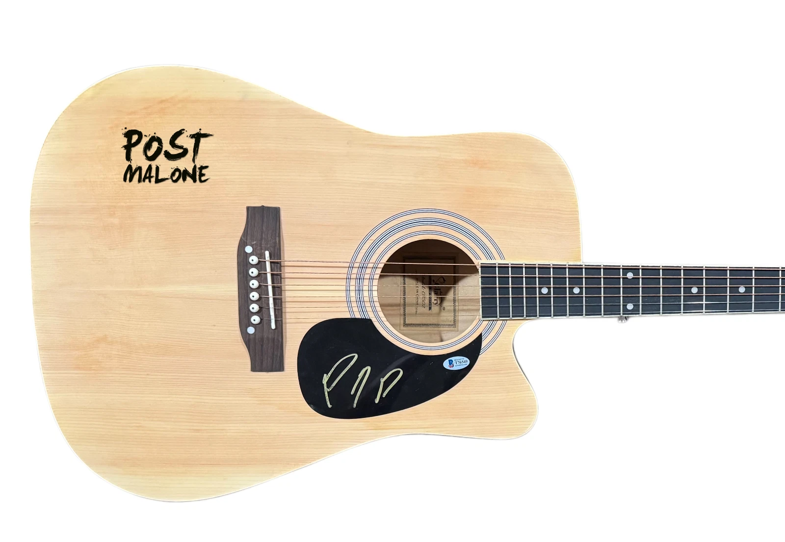 Post Malone Signed Autograph Full Size Acoustic Guitar Austin Post Beckett COA