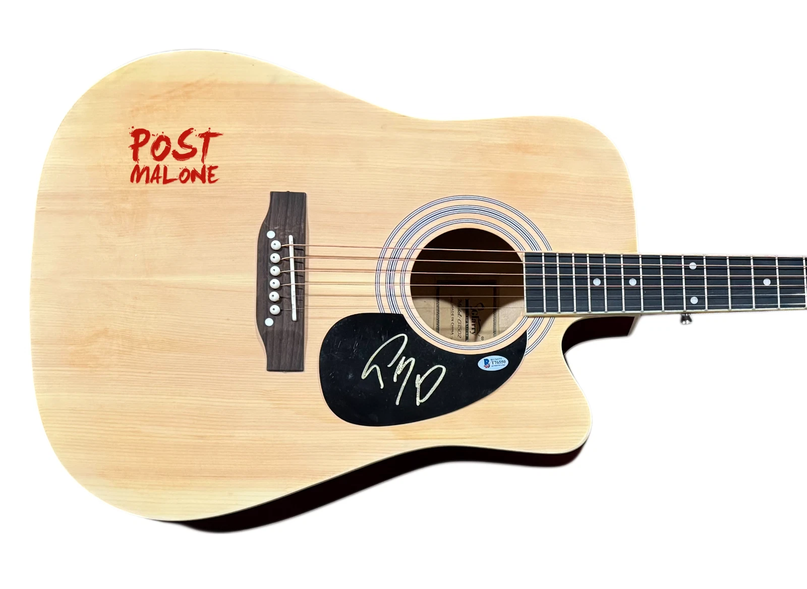 Post Malone Signed Autograph Full Size Acoustic Guitar Austin Post Beckett COA