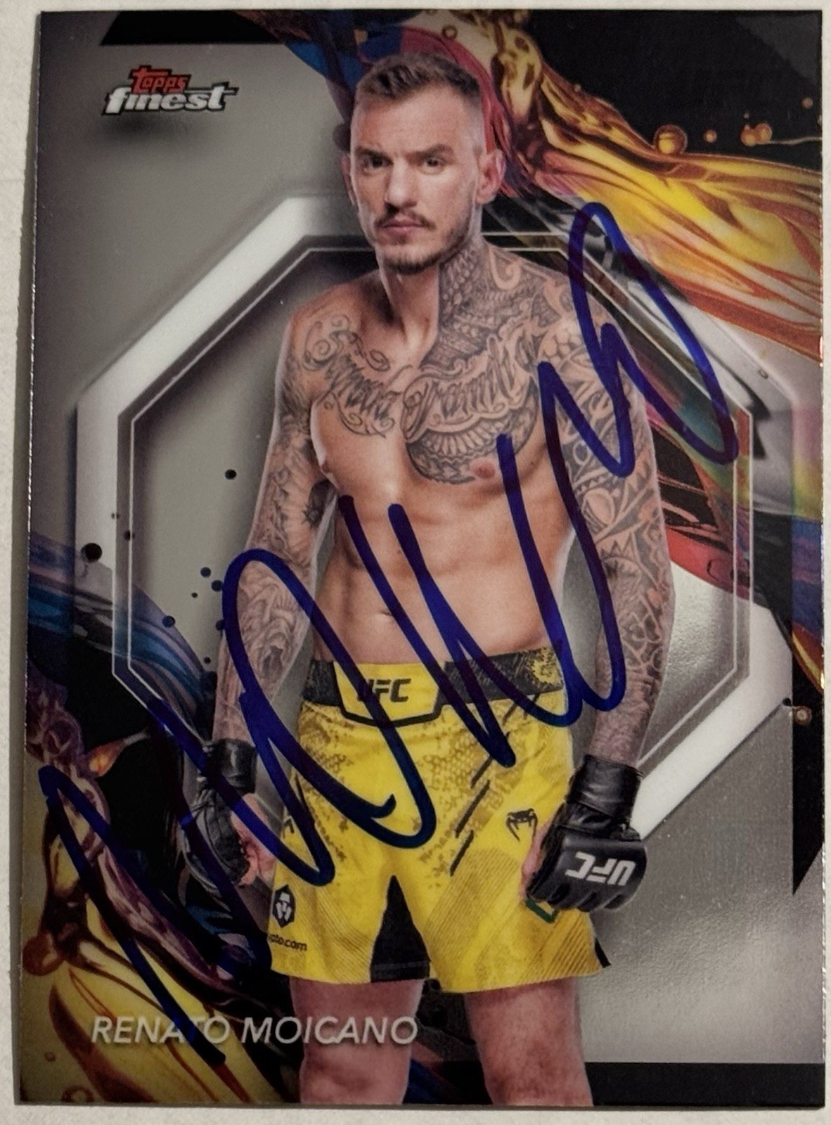 Renato Money Moicano Signed 2024 Topps Finest UFC Card BAS Beckett On Card