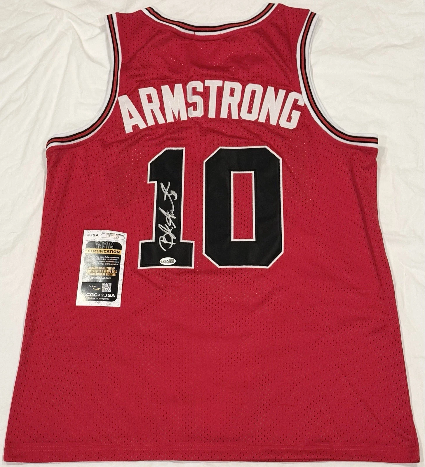 BJ Armstrong Signed Autographed Chicago Bulls Jersey JSA COA 3x Champion