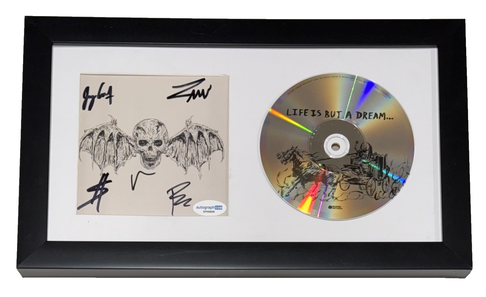 Avenged Sevenfold Signed Autograph Life Is But A Dream CD Framed Full Band ACOA