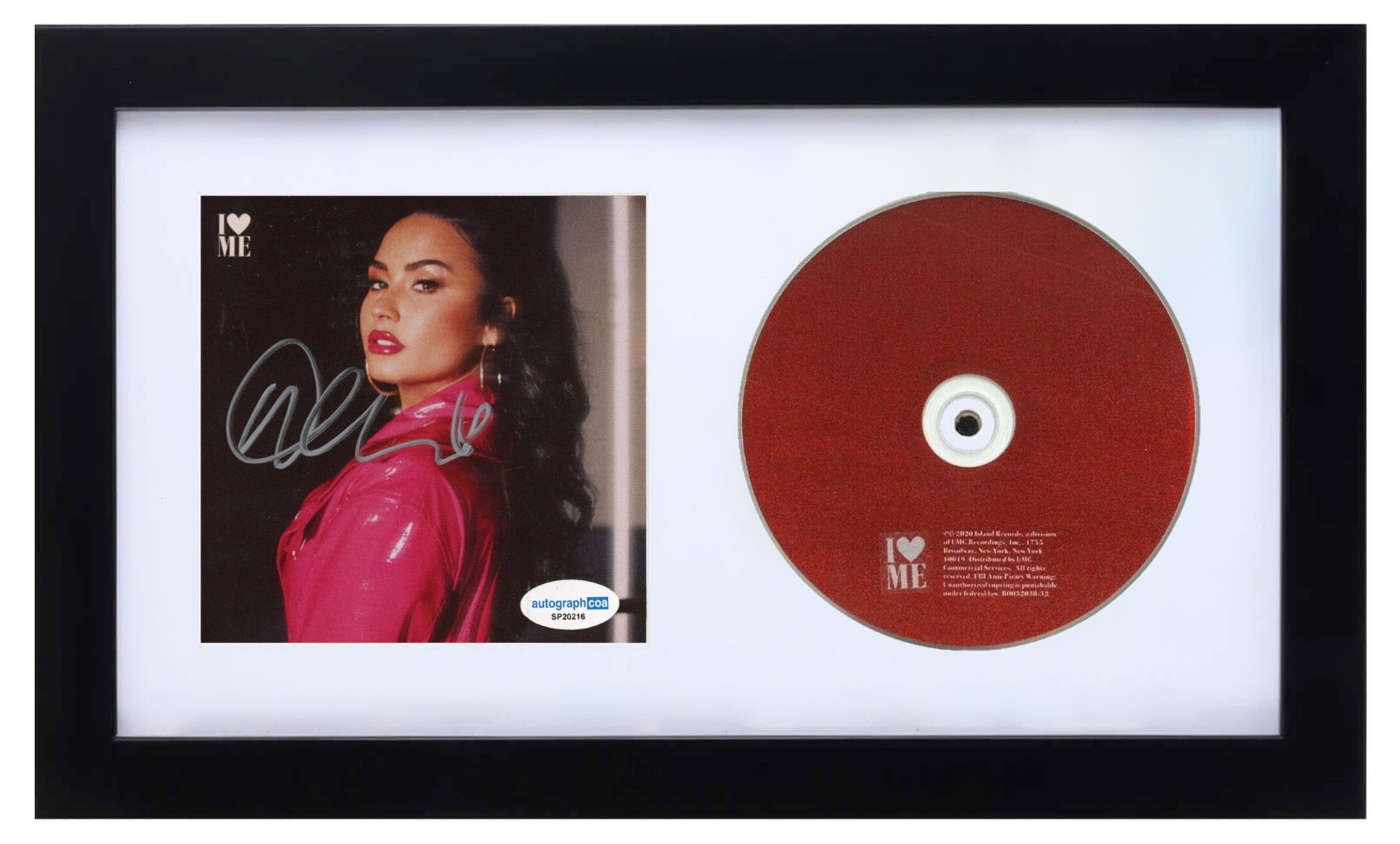 Demi Lovato Signed Autograph I Love Me CD Framed Matted Display Singer ACOA COA
