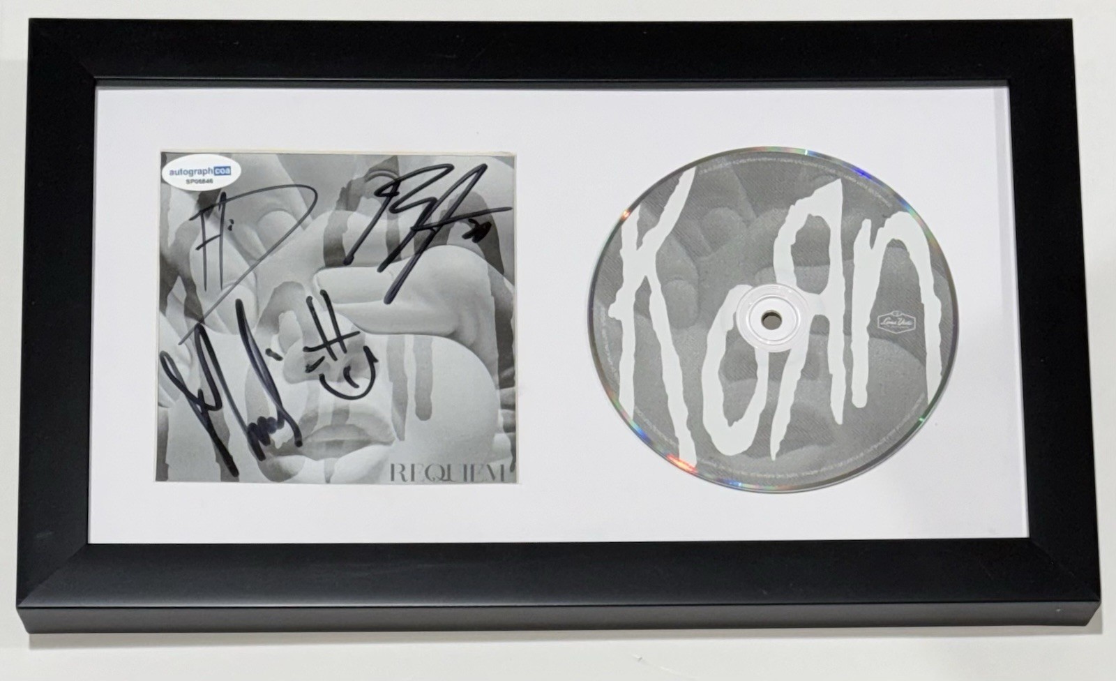 Korn Band Signed Autograph Requiem CD Framed Display Jonathan Davis x4 ACOA COA