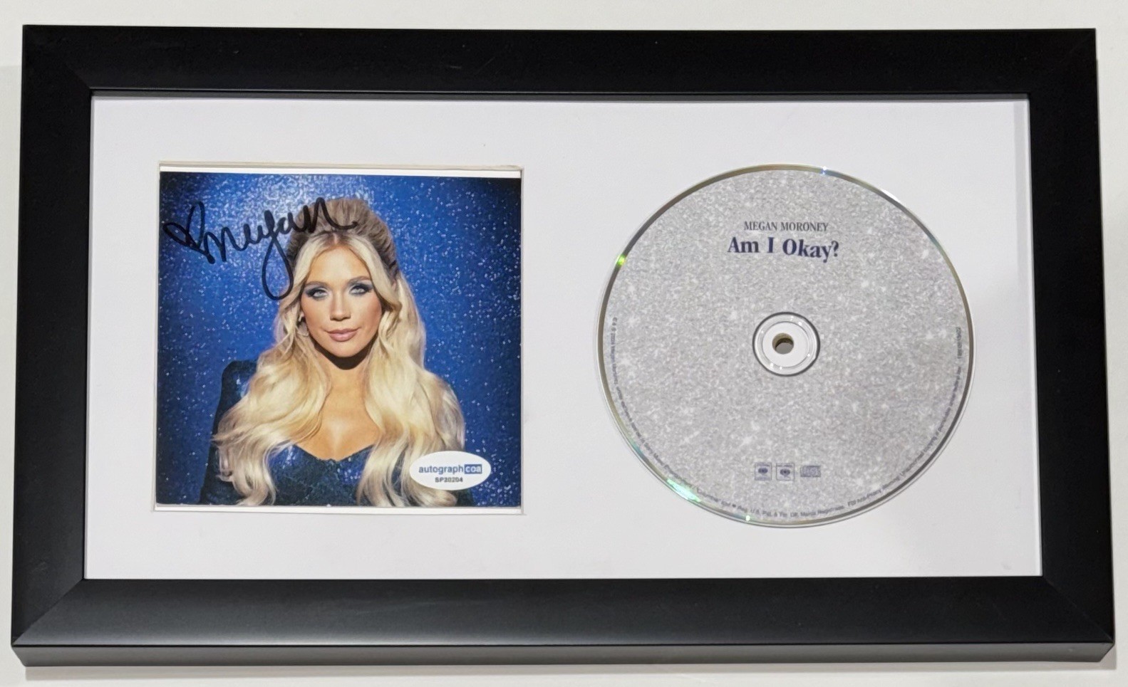 Megan Moroney Signed Autograph Am I Ok Okay? CD Framed Display Country Star ACOA