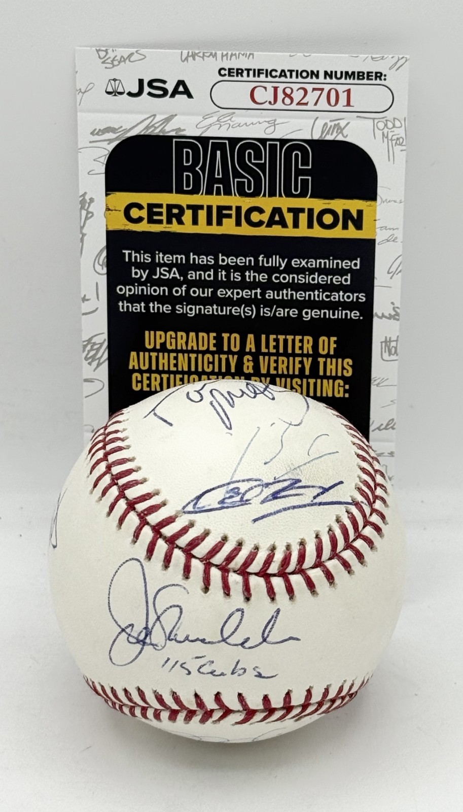 Chicago Cubs 2015 team signed MLB Baseball Ball Soler, Maddon, Epstein JSA COA