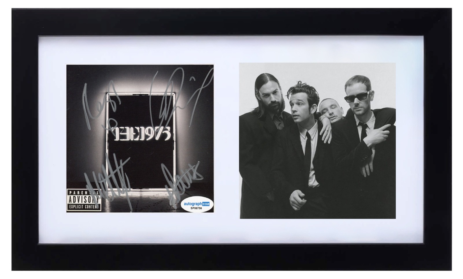 THE 1975 Band Signed Self Titled Debut Album CD Framed Matty Healy x4 ACOA COA