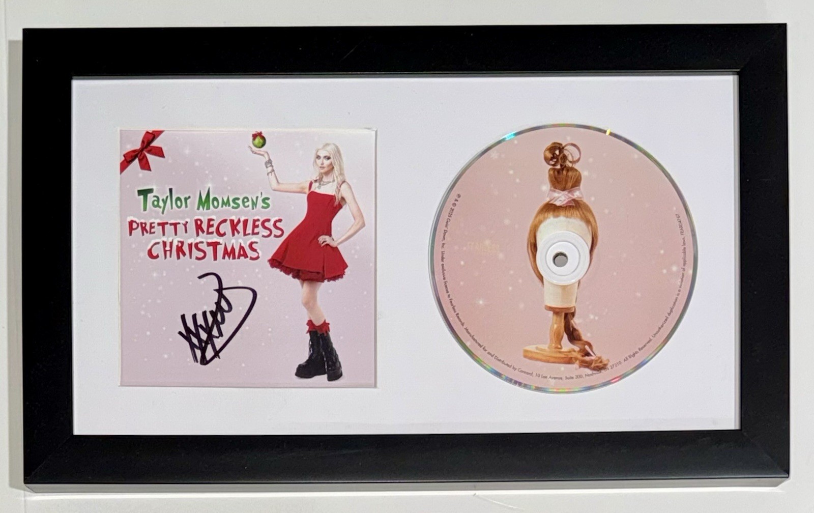 Taylor Momsen Signed Autograph Pretty Reckless Christmas CD Framed Display COA