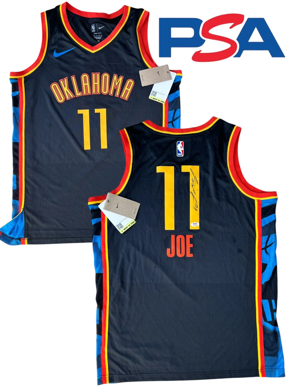 Isaiah Joe Signed 2024-2025 Oklahoma City Thunder #11 City Edition Jersey PSA