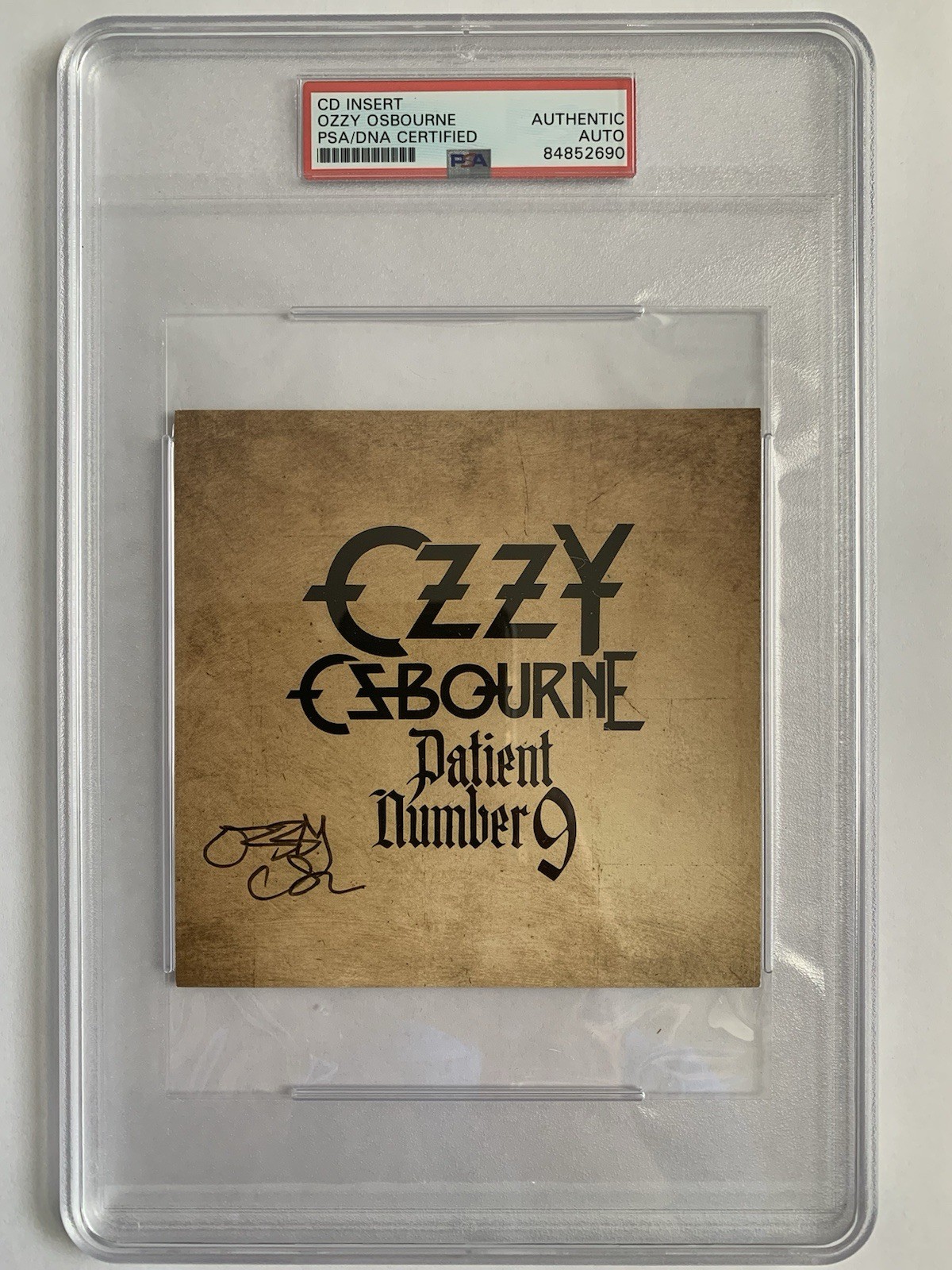 OZZY OSBOURNE HAND SIGNED PATIENT NUMBER 9 CARD        AWESOME       PSA SLABBED