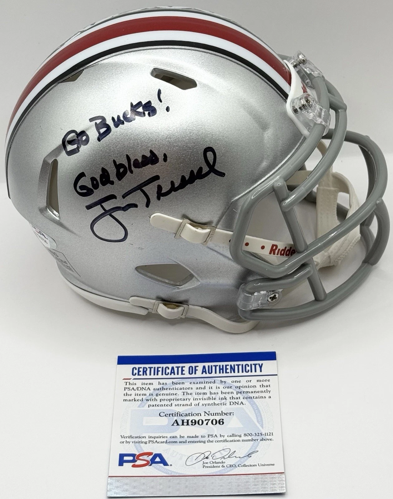 Jim Tressel Signed Autographed Ohio State Buckeyes Mini Helmet PSA/DNA COA