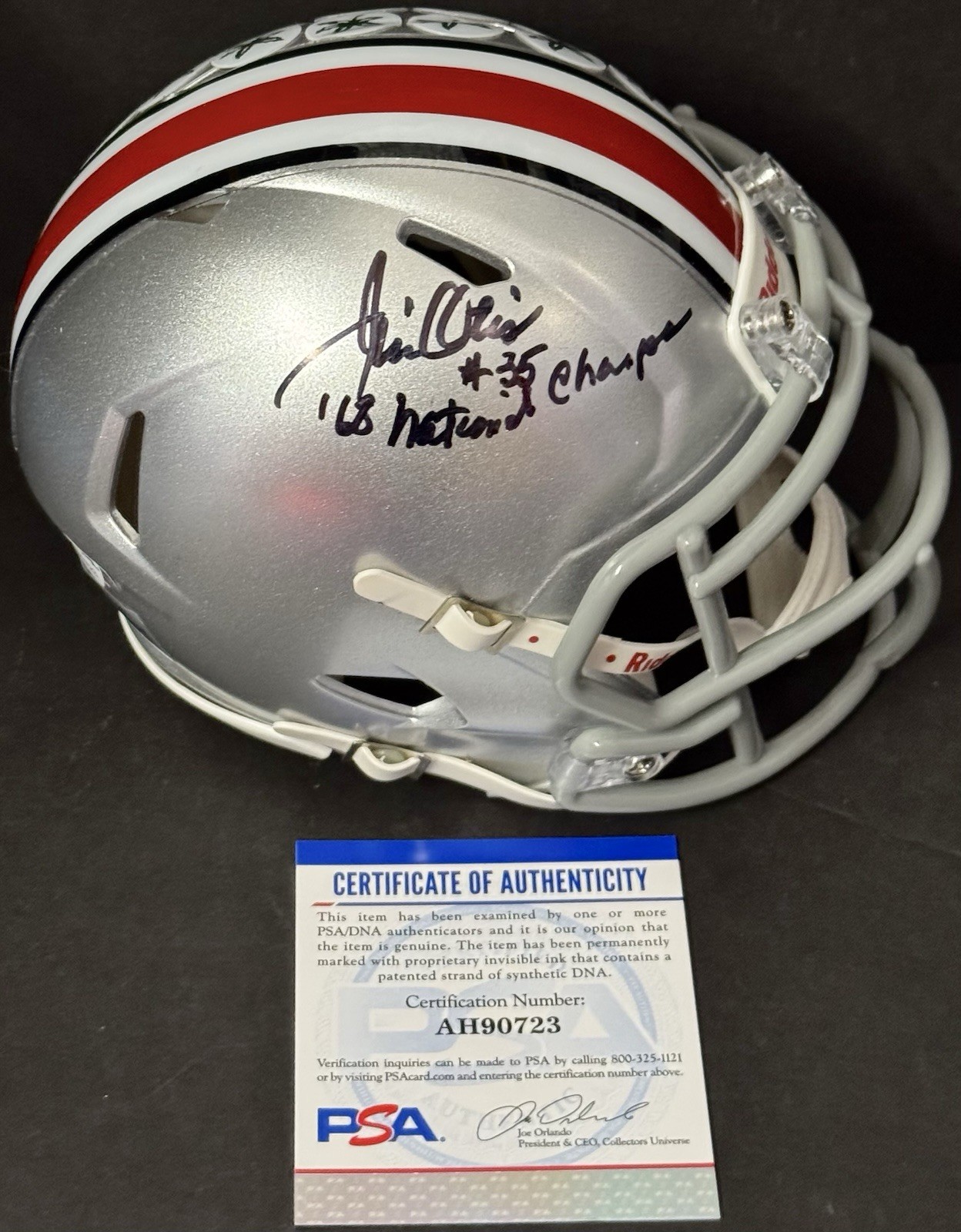 Jim Otis Signed Autographed Ohio State Buckeyes Mini Helmet PSA/DNA COA