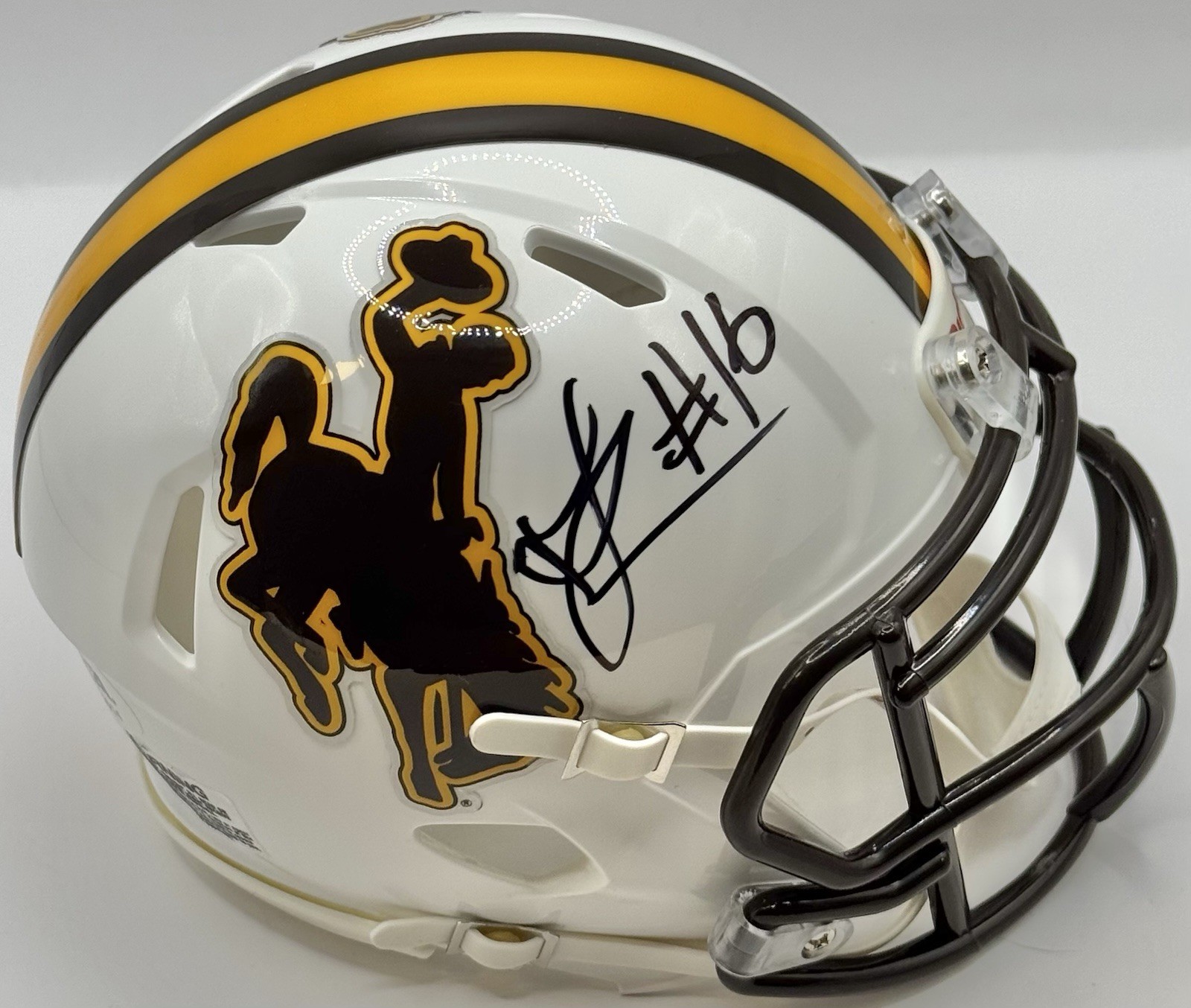Ryan Yarborough Signed Autographed Wyoming Cowboys Mini Helmet PSA/DNA COA