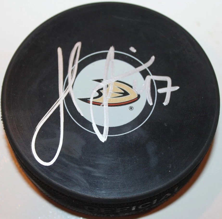 Hampus Lindholm signed Anaheim Ducks Puck COA