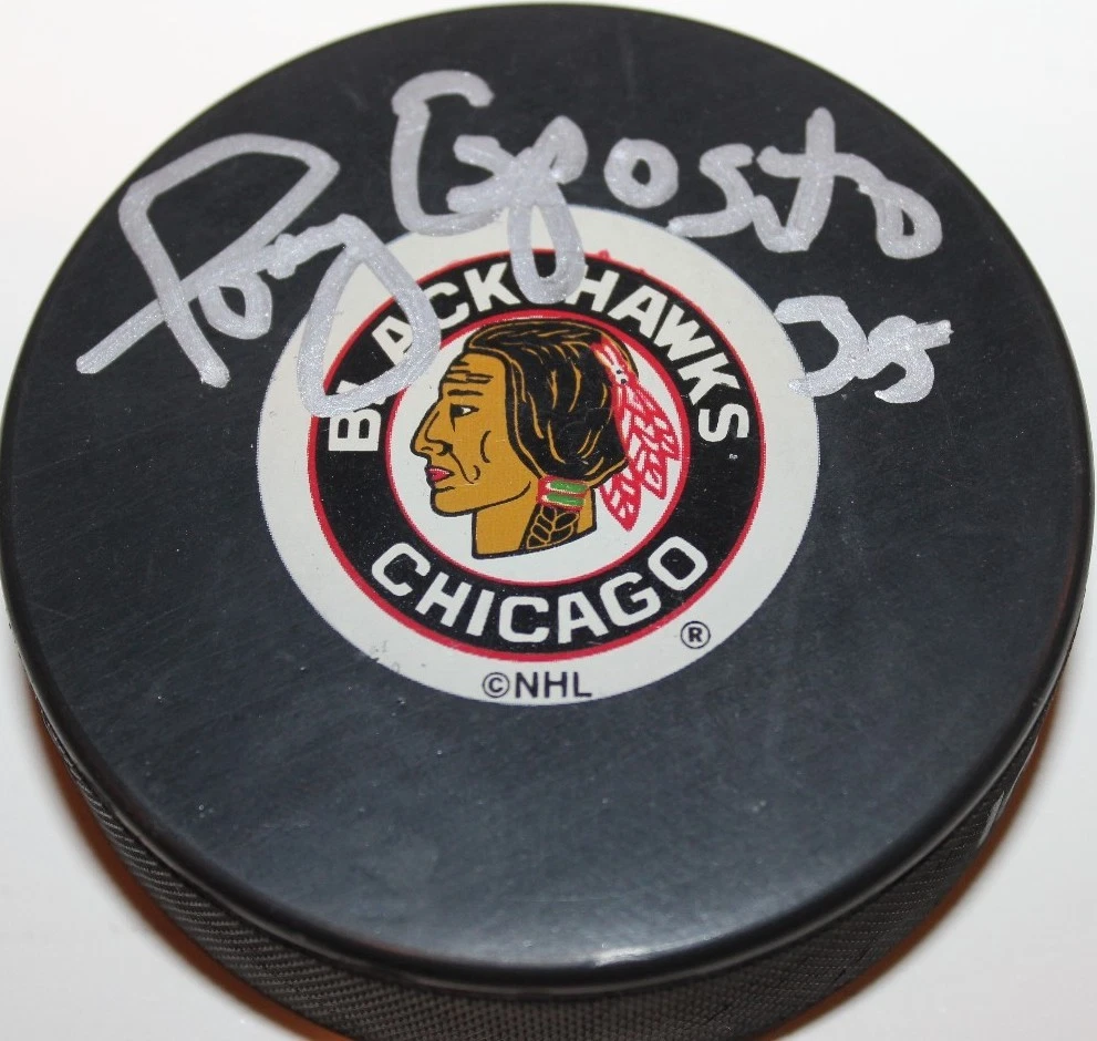 TONY ESPOSITO SIGNED CHICAGO BLACKHAWKS HOCKEY PUCK W/CASE COA