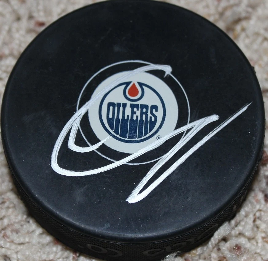 Nail Yakupov signed Edmonton Oilers Puck COA