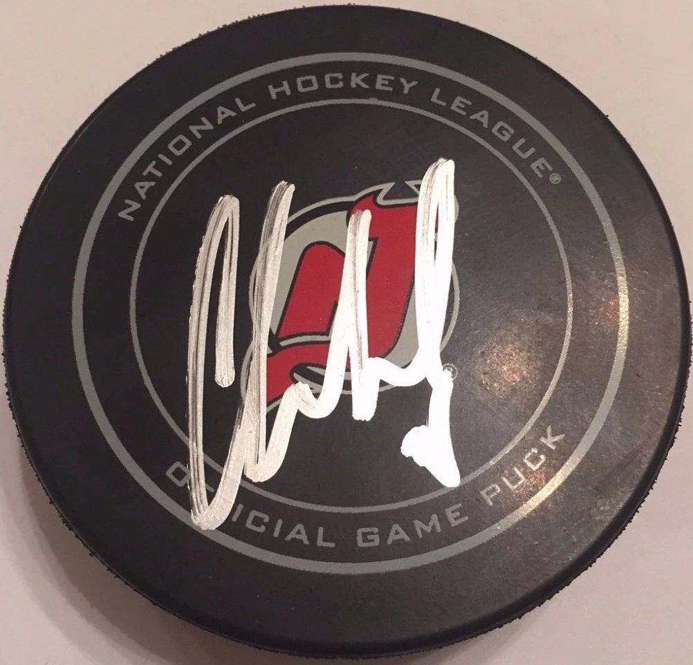 CORY SCHNEIDER SIGNED DEVILS GAME PUCK W/CASE COA