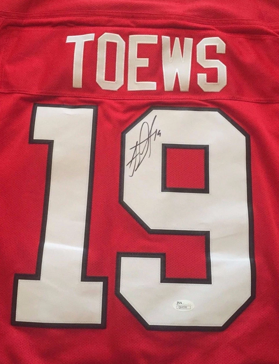 JONATHAN TOEWS SIGNED REEBOK PREMIER CHICAGO BLACKHAWKS JERSEY RARE JSA